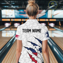 Load image into Gallery viewer, Custom Texas Flag Bowling Team Polo Shirts For Women, Texas Bowling League Shirt IPHW9834