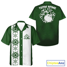 Load image into Gallery viewer, Custom Retro 50S Christmas Bowling Button Up Shirts, Vintage Xmas Bowling Shirt IPHW10106