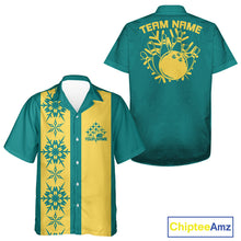 Load image into Gallery viewer, Custom Retro 50S Christmas Bowling Button Up Shirts, Vintage Xmas Bowling Shirt IPHW10106
