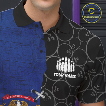 Michigan Flag Custom Bowling Team Shirts For Men, Patriotic Bowling League Shirt IPHW10717