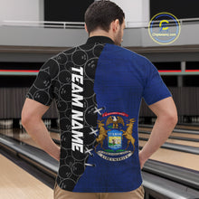 Load image into Gallery viewer, Michigan Flag Custom Bowling Team Shirts For Men, Patriotic Bowling League Shirt IPHW10717