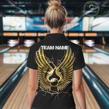 Load image into Gallery viewer, Custom Yellow Lightning Bowling Ball With Wings Bowling Women Team Shirt, Bowling Jerseys IPHW10732