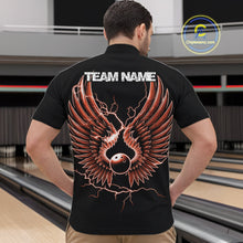 Load image into Gallery viewer, Custom Orange Lightning Bowling Ball With Wings Bowling Men Team Shirt, Bowling Jerseys IPHW10733