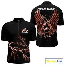 Load image into Gallery viewer, Custom Orange Lightning Bowling Ball With Wings Bowling Men Team Shirt, Bowling Jerseys IPHW10733