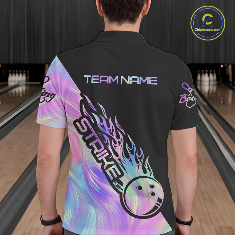 Strike Bowling Polo Shirts For Men, Custom Bowling Team Shirts Bowler Outfit IPHW5242