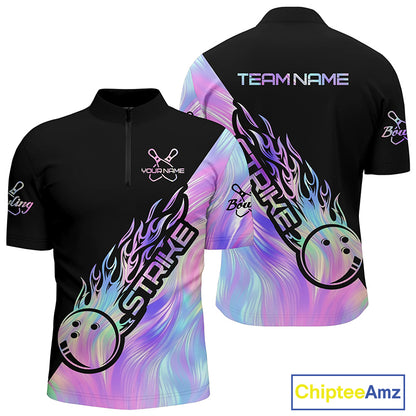 Strike Bowling Polo Shirts For Men, Custom Bowling Team Shirts Bowler Outfit IPHW5242