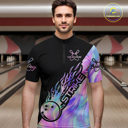 Strike Bowling Polo Shirts For Men, Custom Bowling Team Shirts Bowler Outfit IPHW5242