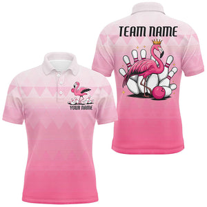 Custom Funny Flamingo Bowling Shirts For Men, Cute Bowling Team Shirt Bowling Tournament IPHW7730