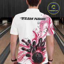 Load image into Gallery viewer, Custom Pink Music Flame Bowling Men Polo Shirt, Bowling League Shirt Bowler Jerseys IPHW10993