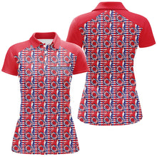 Load image into Gallery viewer, Custom American Flag Pickleball Polo Shirts, Patriotic Pickleball Jerseys For Women IPHW6942