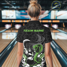 Load image into Gallery viewer, Custom Black And Green Cobra Snake Bowling Women Polo Shirts, Cobra Bowling Team Shirt IPHW9701