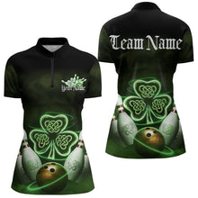 Load image into Gallery viewer, Custom Celtic Saint Patricks Bowling Womens Quarter-Zip Shirts, Bowling Tournament Shirt IPHW8592