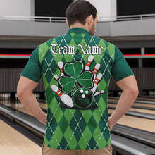 Load image into Gallery viewer, Custom Green Shamprock Saint Patricks Bowling Quarter-Zip Shirts For Men, Lucky Bowling Team Shirt IPHW8598