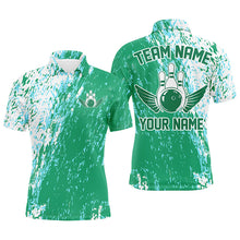 Load image into Gallery viewer, Personalized Bowling Shirts For Men And Women, Team Bowling Jerseys Bowling Pin |Green IPHW4997