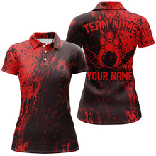 Load image into Gallery viewer, Personalized Bowling Shirts For Women, Team Bowling Jerseys Bowling Pin |Red IPHW4998