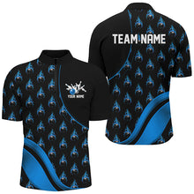 Load image into Gallery viewer, Custom Blue Flame Bowling Shirts For Men, Personalized Team Bowling Shirts IPHW6959