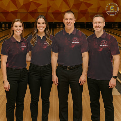 Custom Red Flame Celtic Cross Dragon Bowling Team Shirts, Faith Bowling Tournament Shirts IPHW10508