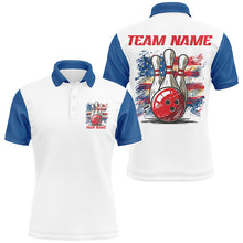 Load image into Gallery viewer, Vintage American Flag Custom Bowling Shirts For Bowler, Patriotic Bowling Shirt For Men And Women IPHW6612