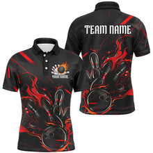 Load image into Gallery viewer, Black And Red Custom Name Bowling Tournament Jerseys For Men And Women, Bowling Team Shirts IPHW7176