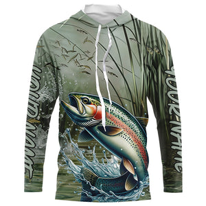 Rainbow Trout Fishing Custom 3D All Over Printed Long Sleeve Shirts, Trout Fisherman Jerseys IPHW6635