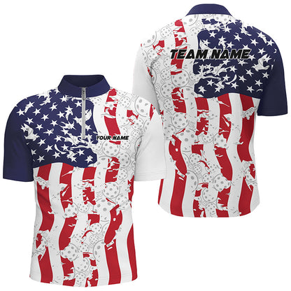 American Flag Custom Pickleball Team Shirts For Men And Women, Patriotic Pickleball Jerseys IPHW6979