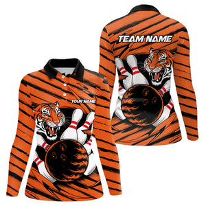 Custom Tiger Bowling Shirts For Women, Tiger Bowling Team Shirt Bowler Uniform Outfits IPHW7982