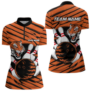 Custom Tiger Bowling Shirts For Women, Tiger Bowling Team Shirt Bowler Uniform Outfits IPHW7982