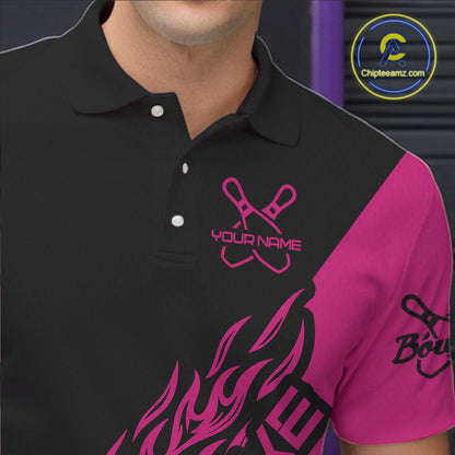 Custom Bowling Shirts For Men And Women, Bowling Team Shirts Bowling Strike | Pink IPHW4290