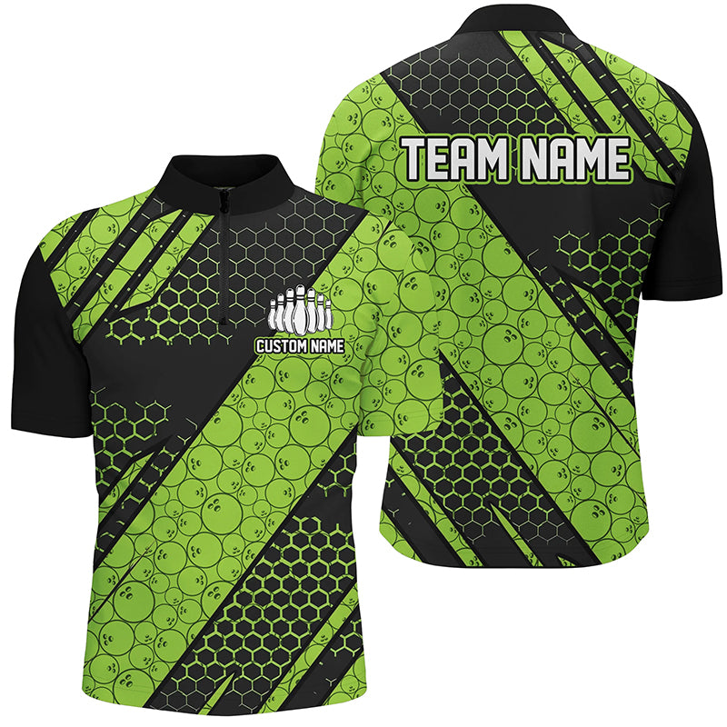 Bowling Ball Pattern Custom Bowling Team Jerseys, Bowlers Shirts For Men And Women | Green IPHW6475