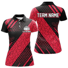 Load image into Gallery viewer, Bowling Ball Pattern Custom Bowling Team Jerseys, Bowlers Shirts For Women | Red IPHW6476