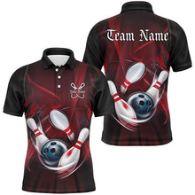 Load image into Gallery viewer, Black And Red Custom Bowling Uniforms, Bowling Team Shirts For Men Bowler Jerseys IPHW7543