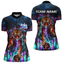 Load image into Gallery viewer, Custom Colorful Thunder Lightning Tiger Ladies Bowling Team Shirts, Bowling League Shirt IPHW7996