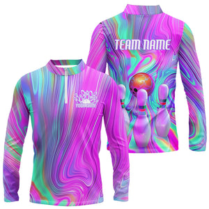 Custom Colorful Bowling Shirts For Men, Galaxy Colors Bowling Team Shirt Bowler Outfits IPHW7998