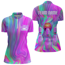 Load image into Gallery viewer, Custom Colorful Bowling Shirts For Women, Galaxy Colors Bowling Team Shirt Bowler Outfits IPHW7998