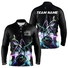 Load image into Gallery viewer, Neon Style Custom Bowling Shirts For Men, Glowing Electric Bowling Team Shirt Bowler Outfits IPHW8001