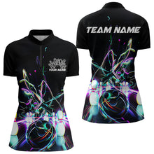 Load image into Gallery viewer, Neon Style Custom Ladies Bowling Shirts, Glowing Electric Bowling Team Shirt Bowler Outfits IPHW8001