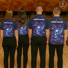 Load image into Gallery viewer, Custom Galaxy Flame Skull Bowling Team Men Polo Shirt, Bowling Tournament Outfit IPHW10296
