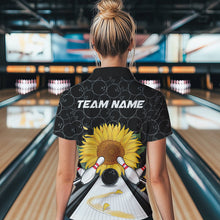Load image into Gallery viewer, Custom Sunflower Bowling Quarter-Zip Shirts For Women, Sunflower Bowling Team Jerseys IPHW8436
