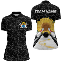 Load image into Gallery viewer, Custom Sunflower Bowling Quarter-Zip Shirts For Women, Sunflower Bowling Team Jerseys IPHW8436
