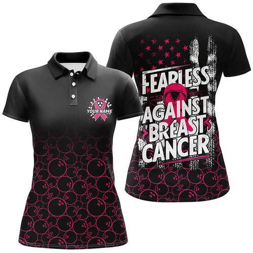 Fearless Against Breast Cancer Custom Bowling Shirts, Breast Cancer Awareness Team Jersey IPHW7010