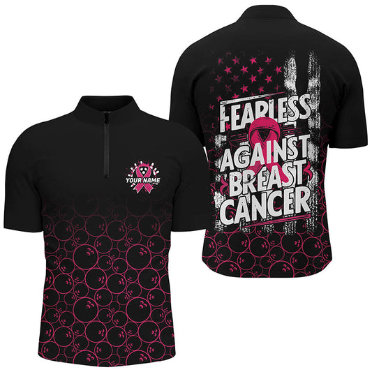 Fearless Against Breast Cancer Custom Bowling Shirts, Breast Cancer Awareness Jerseys For Team IPHW7010