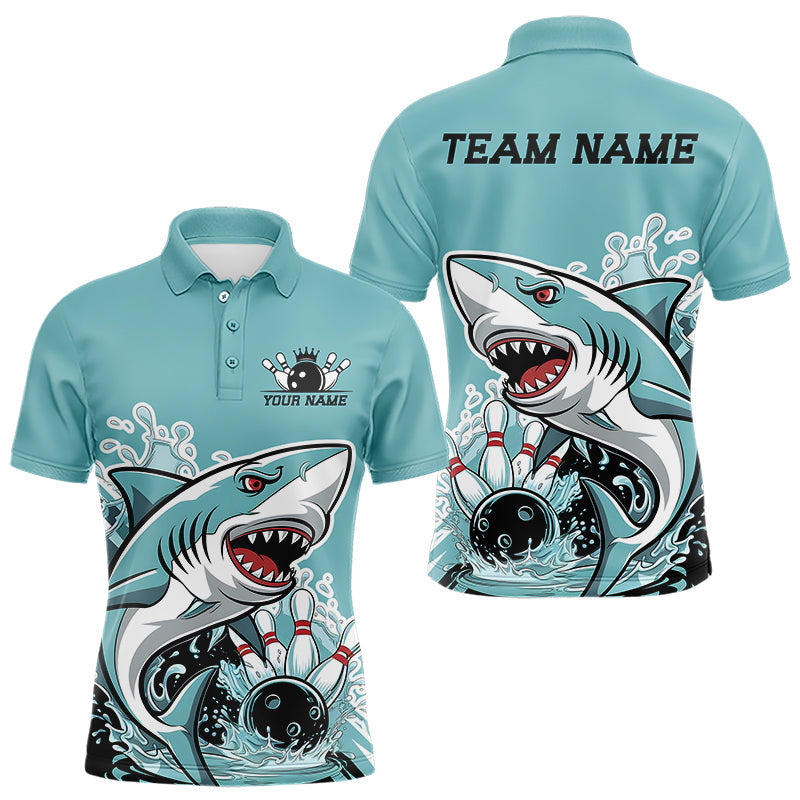 Shark Custom Bowling Jerseys, Shark Bowling Tournament Polo Shirts For Men IPHW8008