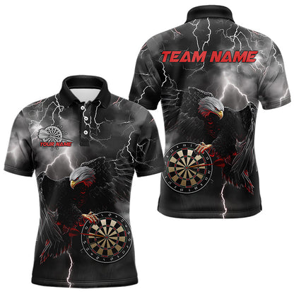 Custom Thunder Lightning Red Eagle Dart Polo Shirts For Men, Dart Team Jerseys With Name IPHW8483