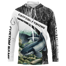 Load image into Gallery viewer, Gray Camo Custom Catfish Fishing Long Sleeve Fishing Shirts, Catfish Fishing Jerseys IPHW7016