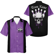 Load image into Gallery viewer, Custom Skull Retro Bowling Shirts For Men And Women, Bowling Team Uniform Halloween Outfits IPHW7258