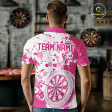Load image into Gallery viewer, Custom Pink Splatter Dartboard Darts Team Shirt For Men, Dart League Jerseys For Players IPHW10596