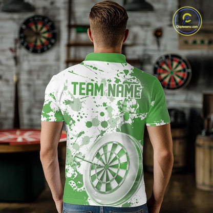 Custom Green Splatter Dartboard Darts Team Shirt For Men, Dart League Jerseys For Players IPHW10598