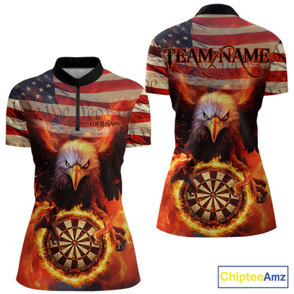 Custom Patriotic Eagle We The People Flame Darts Shirt For Women, US Flag Dart Shirt IPHW10600