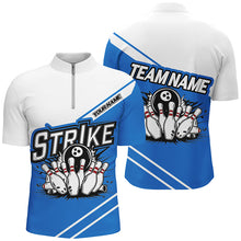 Load image into Gallery viewer, Blue Strike Bowling Shirts For Men And Women, Custom Team Name Bowling Jerseys Bowlers Outfits IPHW6691