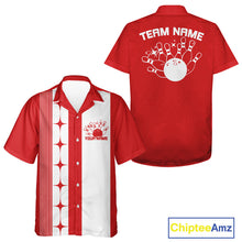 Load image into Gallery viewer, Custom Vintage Bowling Hawaiian Shirt For Men And Women, Bowling Team Button Up Shirt IPHW10062